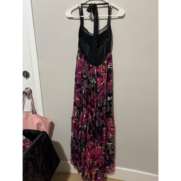 Y2K Bebe Black 100% Silk Halter Dress Size XS - Picture 4 of 5